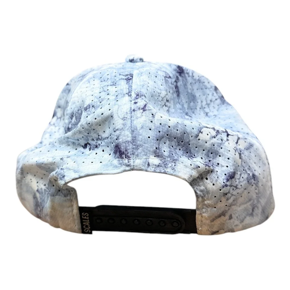 Scales Gear Snapback Hat Mens OSFA Blue Marble Scale Print Performance Hook Logo